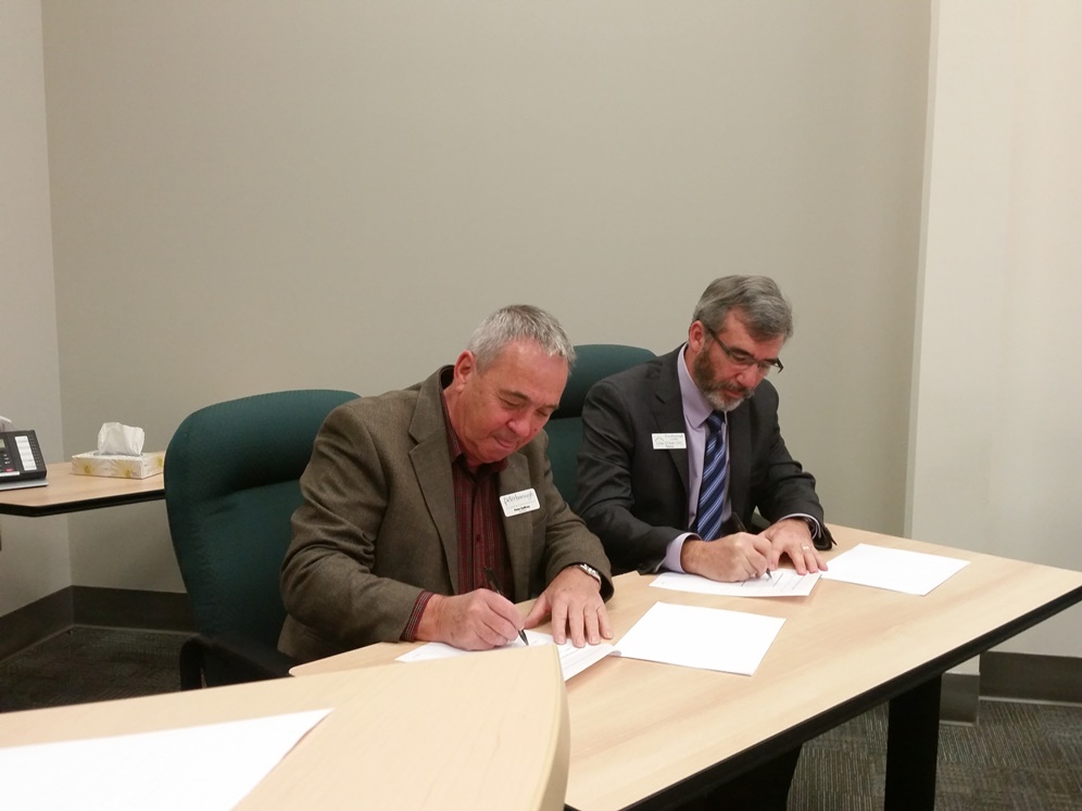 Peter Gaffney and Dan Stanford Sign PED-CFDC MOU November 2015