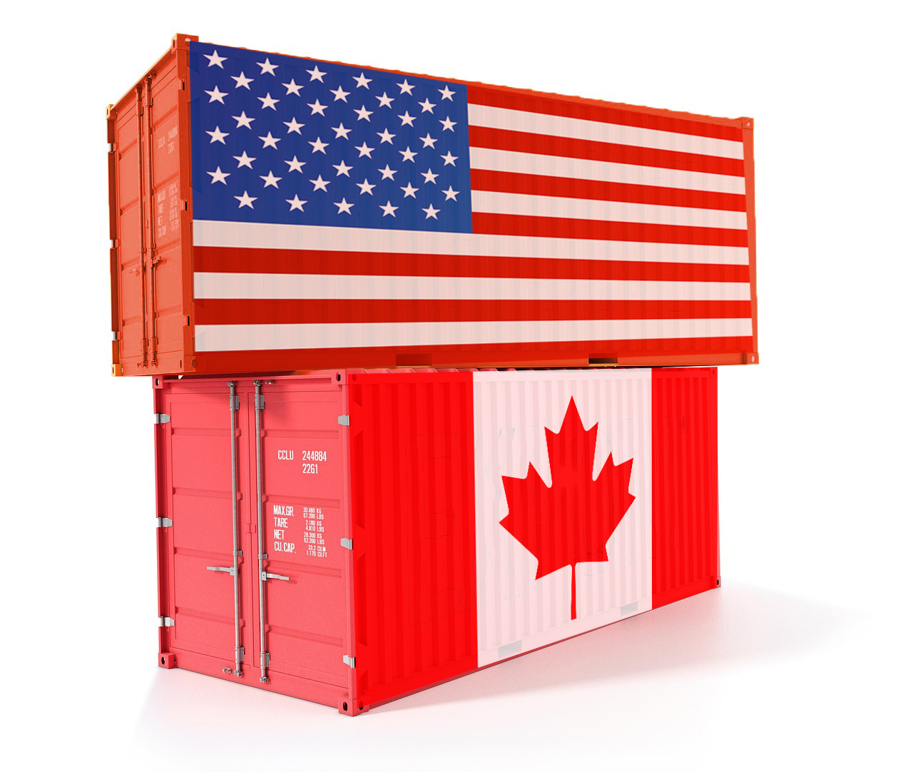 USA and Canadian flags
