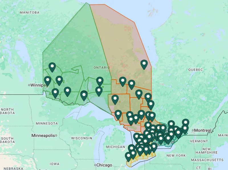 CFDC Directory Map - Community Futures Ontario